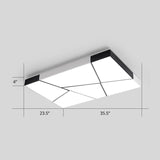 Modern Minimalist Led Ceiling Lamp: Black-White Acrylic Flush Mount Light For Living Room White /