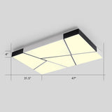 Modern Minimalist Led Ceiling Lamp: Black-White Acrylic Flush Mount Light For Living Room White / 47