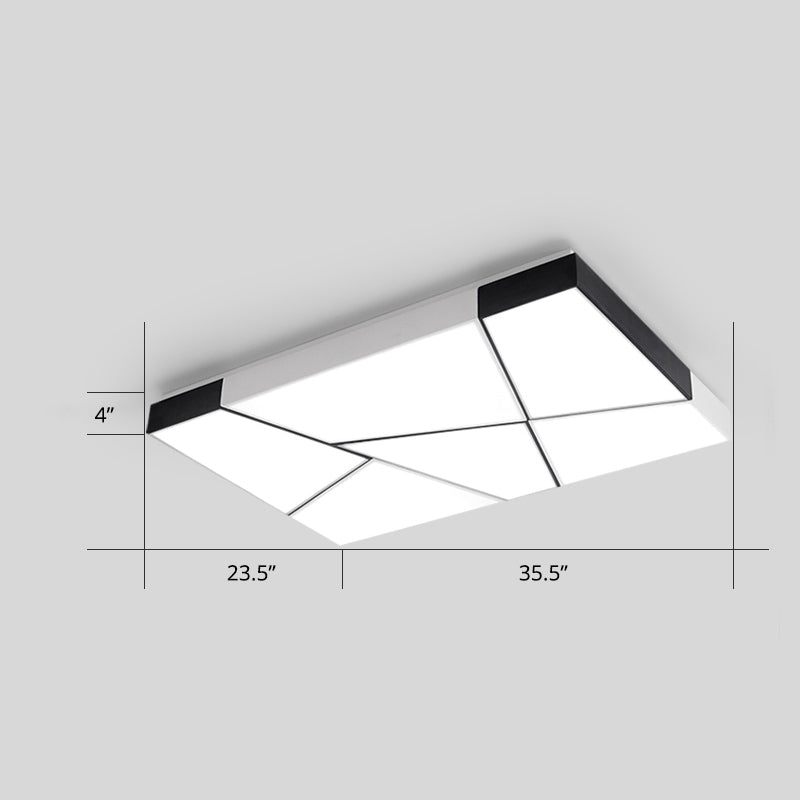 Modern Minimalist Led Ceiling Lamp: Black-White Acrylic Flush Mount Light For Living Room White /
