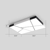 Modern Minimalist Led Ceiling Lamp: Black-White Acrylic Flush Mount Light For Living Room White /