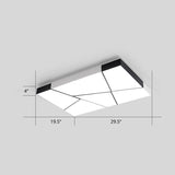 Modern Minimalist Led Ceiling Lamp: Black-White Acrylic Flush Mount Light For Living Room White /