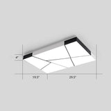 Modern Minimalist Led Ceiling Lamp: Black-White Acrylic Flush Mount Light For Living Room White /