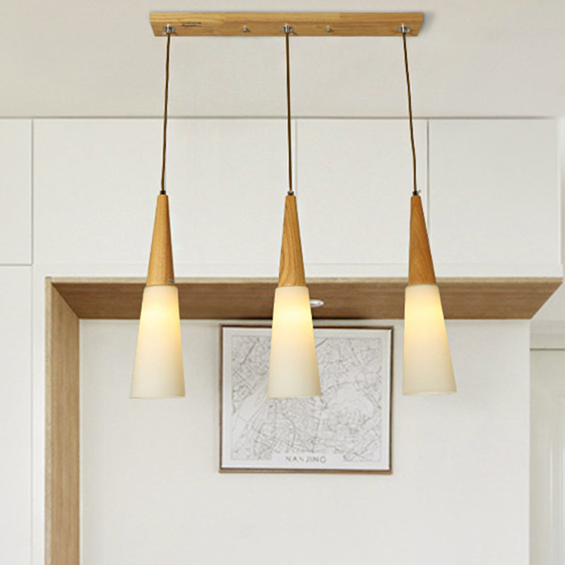 Opal Glass Slim Cone Pendant Light In White - Simple Style For Corridor/Hanging Lamp 3 /