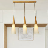 Opal Glass Slim Cone Pendant Light In White - Simple Style For Corridor/Hanging Lamp 3 /