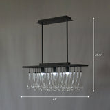 Traditional 3-Light Clear Glass Island Pendant Lamp With Black Finish Warm/White Illumination