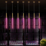 Modern Bubble Crystal Pendant Light - Linear Design Gold Finish Warm/White/Purple Ideal For Bars /