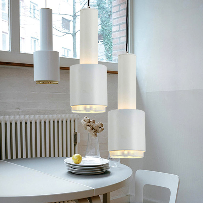 Modernist Black/White Hand Grenade Pendant Light For Restaurant: Metal Hanging Ceiling Fixture White