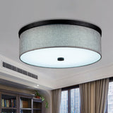 Modern Grey Drum Ceiling Mounted Led Flush Mount Lamp 16/19.5 Dia / 16