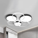 Modern Black Acrylic Ceiling Mounted Light For Living Room - Circular Close To Design With 3/5