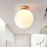 Frosted Glass Globe Ceiling Mount Light In White - Ideal For Modern Bathrooms / 6