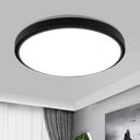 Contemporary Led Flush Mount Ceiling Light In Black With Acrylic Shade Warm/White 10.5 - 16’