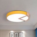 Wood Triangle Nordic Led Ceiling Lamp In 5 Colors (Warm/White) For Kindergarten Yellow / 12’ Warm