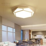 Sleek Black/White Pentagon Flush Ceiling Light With Acrylic Shade - Simple Led For Bedroom Available