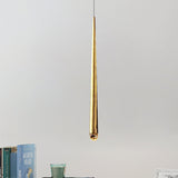 Minimalist Tapered Ceiling Light: Black/Brass Led Pendant Fixture For Living Room With Adjustable