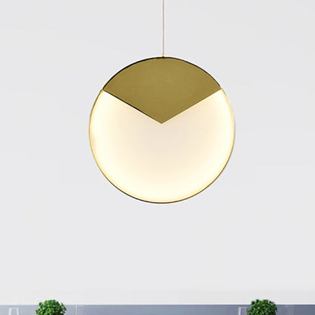 Post Modern Gold Milk Glass Pendant Ceiling Lamp For Living Room With Led Lights And Multiple Arc