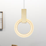 Gold Ring Pendant Light - Modern Acrylic Ceiling Fixture 1 8/12/16 Diameter