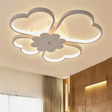 Simplicity Led Flower Ceiling Light In White/Brown - 19.5’/23.5’ Wide Warm/White/Natural