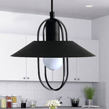 Modern Metal Hanging Light - Black/Pink/White Lantern Suspension 1 Black