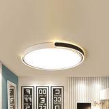 Modern Led Flush Ceiling Light With Acrylic Shade In Black/White/Champagne 15/19/23 Diameter -