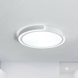 Modern Led Flush Ceiling Light With Acrylic Shade In Black/White/Champagne 15/19/23 Diameter -