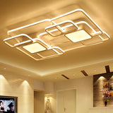 Modern Led Acrylic Ceiling Light - Square And Block Design 18/21.5/25.5 Wide Flush Mount