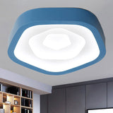Nordic Flush Ceiling Lamp - Pink/Blue/Green Acrylic Led 20.5 Wide Pentagon Shape