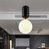 Modern Black/Gold/White Ball Pendant Light With Milky Glass Led - 1 6’/8’/12’ Wide Ceiling Fixture