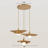 Lotus Leaf Pendant Lamp - Postmodern Hammered Metal 1-Light Brown