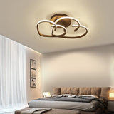 Contemporary Led Loving Heart Semi Flush Mount Light For Bedrooms Coffee / 21.5’ Warm