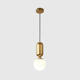 Milky Glass Ball Pendant Lamp - Simplicity 1-Bulb Lighting Fixture For Living Room Gold / 6.5