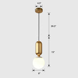 Milky Glass Ball Pendant Lamp - Simplicity 1-Bulb Lighting Fixture For Living Room