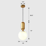 Milky Glass Ball Pendant Lamp - Simplicity 1-Bulb Lighting Fixture For Living Room