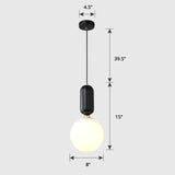 Milky Glass Ball Pendant Lamp - Simplicity 1-Bulb Lighting Fixture For Living Room