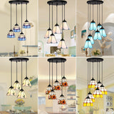 Handcrafted Tiffany Style Floral Pendant Ceiling Light Suspension Lamp For Dining Room