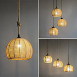 Hemp Rope Hanging Pendant Light For Farmhouse Dining Room