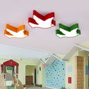 Cartoon Led Acrylic Bird Ceiling Light Fixture For Nursery School Red / 19’ White