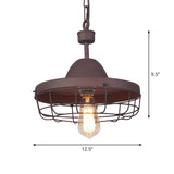 Sleek Industrial Metal Pendant Ceiling Lamp - Single Shaded Suspension Lighting For Bistro