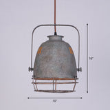 Sleek Industrial Metal Pendant Ceiling Lamp - Single Shaded Suspension Lighting For Bistro