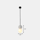 Gourd Shaped Terrazzo Hanging Lamp With Opal Glass Shade