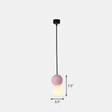 Gourd Shaped Terrazzo Hanging Lamp With Opal Glass Shade