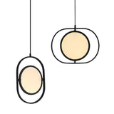 Black Minimalistic Led Pendant Lamp - Sleek Acrylic Bedside Hanging Light Fixture