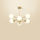 Opal Glass Radial Chandelier - Postmodern Style Pendant Light For Living Room 8 / Gold