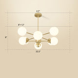 Opal Glass Radial Chandelier - Postmodern Style Pendant Light For Living Room