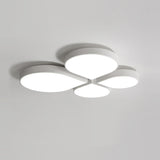 Nordic Style Led Ceiling Lamp - Clover Shaped Flush Mount Light Fixture White / Water Drop