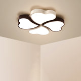 Nordic Style Led Ceiling Lamp - Clover Shaped Flush Mount Light Fixture Black-White / White Loving