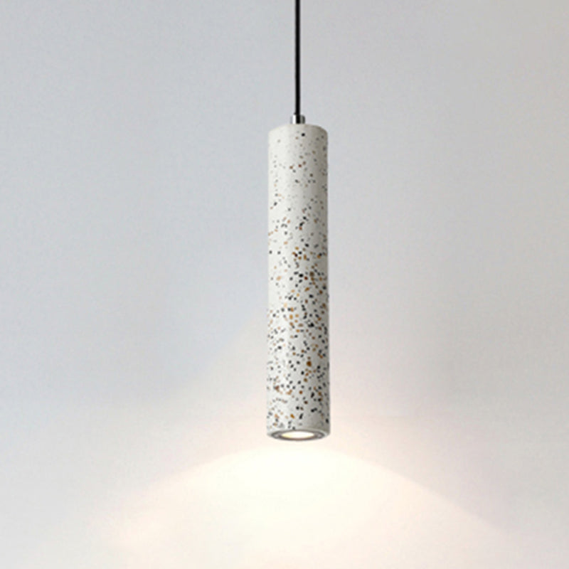 Nordic Concrete Pendant Light - 1-Light Black/White/Yellow Suspension White