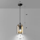 Postmodern Blown Glass Pendant Light - Dual Cloche Shape 1 Head Suspension Bedroom Lighting