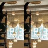 Modern Gold Crystal Pendant Light Fixture For Staircase 12 / Regular