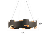 Postmodern Black And Gold Metal Pendant Chandelier Spliced Inner Suspension Light