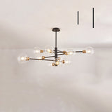 Sleek Postmodern Sputnik Chandelier For Living Room - Stylish Glass Ceiling Light Fixture 11 / Black